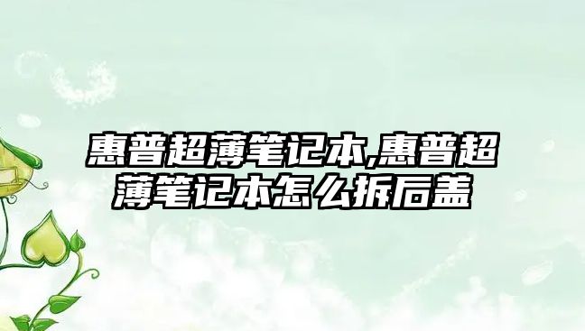 惠普超薄筆記本,惠普超薄筆記本怎么拆后蓋