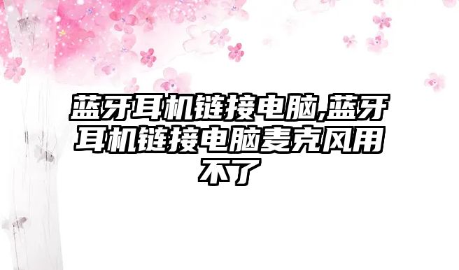 藍(lán)牙耳機鏈接電腦,藍(lán)牙耳機鏈接電腦麥克風(fēng)用不了