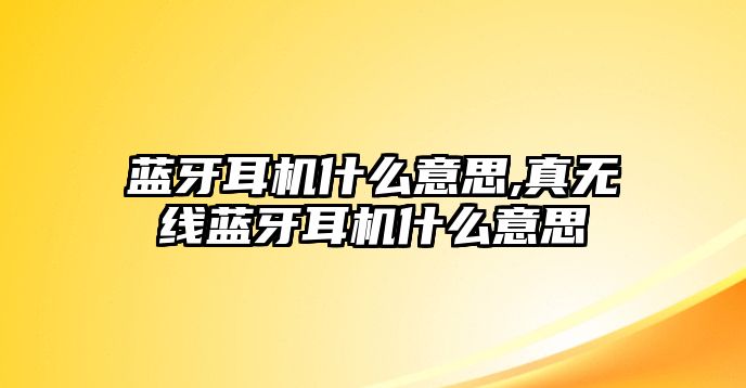 藍(lán)牙耳機(jī)什么意思,真無(wú)線(xiàn)藍(lán)牙耳機(jī)什么意思