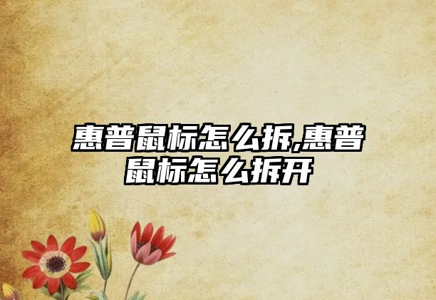 惠普鼠標怎么拆,惠普鼠標怎么拆開