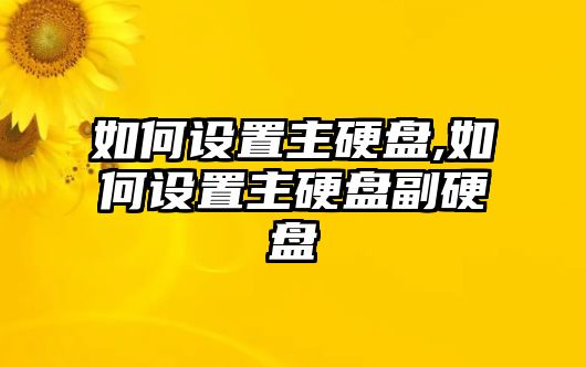 如何設置主硬盤,如何設置主硬盤副硬盤